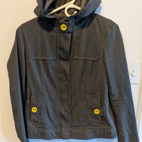 Light Fabric jacket with cute yellow buttons from ModCloth size Med - Picture 7 of 7